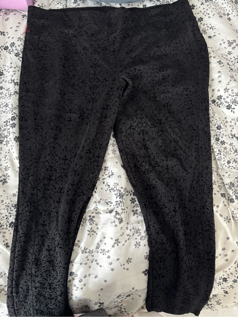 Black Velvet Burnout Leggings
